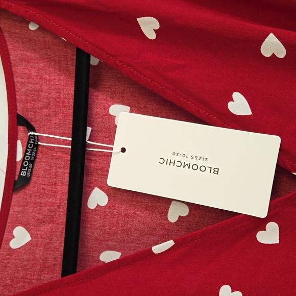 Bloomchic midi red dress with white hearts Size 18-20 NWT - Picture 5 of 5